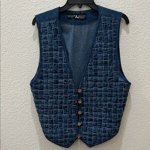 Vintage Woven Denim Vest M